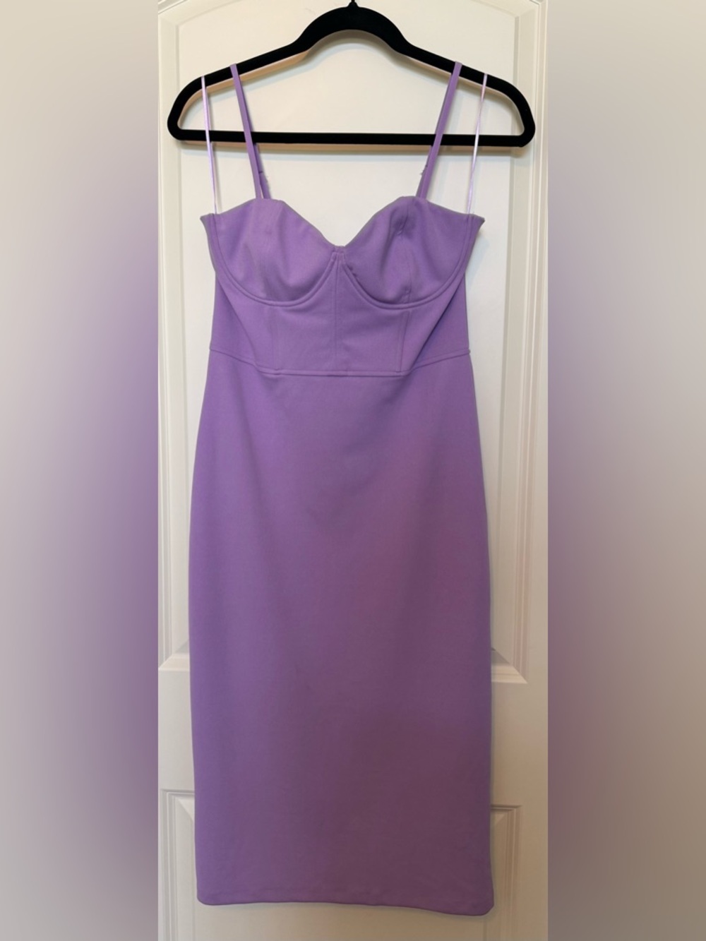 Zara Lavender Midi Dress with Sweetheart Bodice